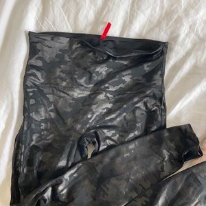 Spanx Faux-Leather Camo Leggings